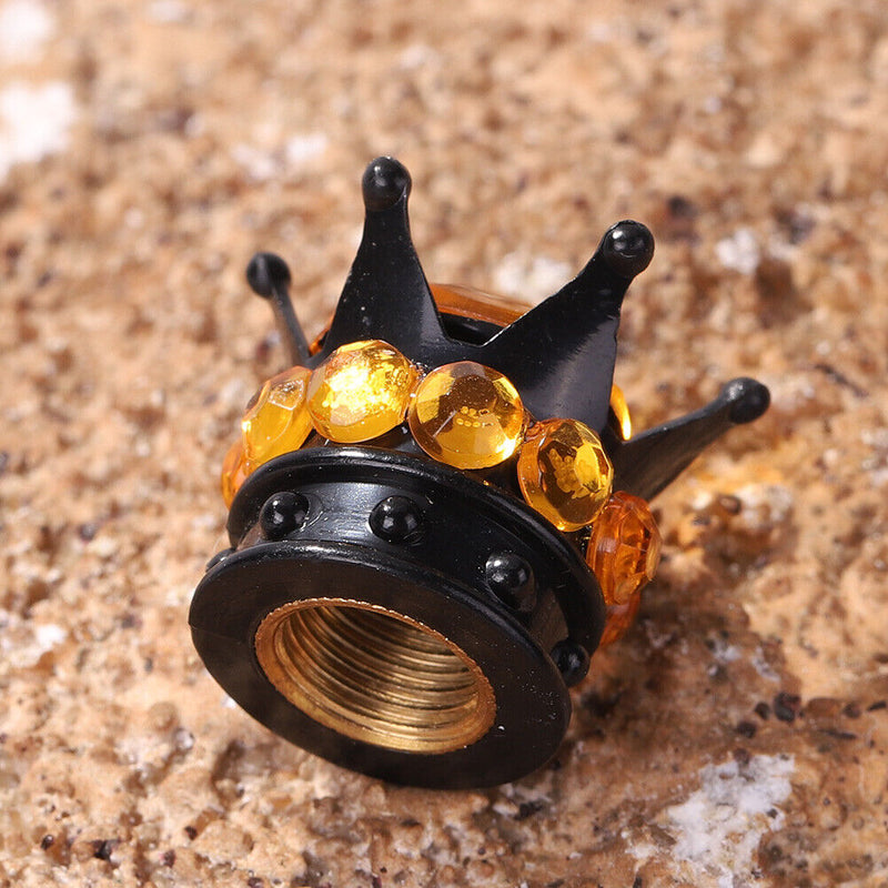 4pcs Car Styling Wheel Tire Valve Caps Black Crown Auto Tyre Stem Dust Air Co