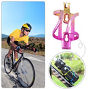 Road Cycling Bike Bottle Rack Plating Bicycle Water Holder Colorful (Pink) Newly