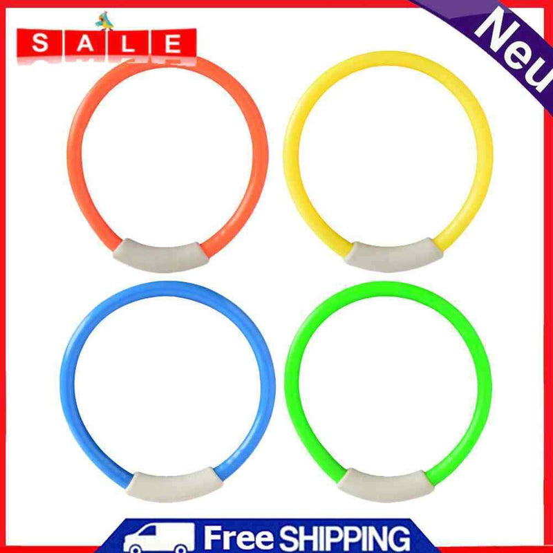 4pcs Pool Throwing Sinking Training Kid Summer Diving Rings Game Play Water Toys