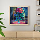 11CT Printed Full Cross Stitch DIY Preserved Flower Hand Painting Bedroom Decor