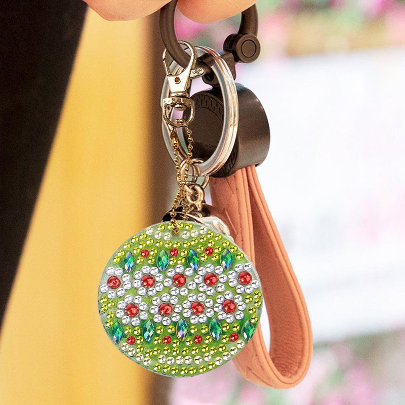 5pcs DIY Full Drill Special Shaped Diamond Painting Christmas Bell Key Ring