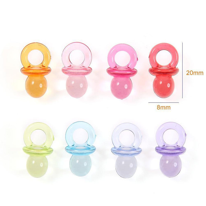 50pcs Acrylic Baby Shower Favor Pacifier Girl Boy Decor Birthday Party Gift