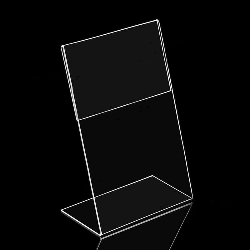 Acrylic Vertical Clear Plastic L-Shaped Table Sign Tag Q0Q0 Label Price Z8T5