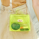 Fashion Women Transparent Messenger Bag Ladies Beach Chain Handbag (Yellow)