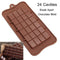 Square Chocolate Mold Bar Block Ice Silicone Cake Candy Bake Mould-Coffee W1H7