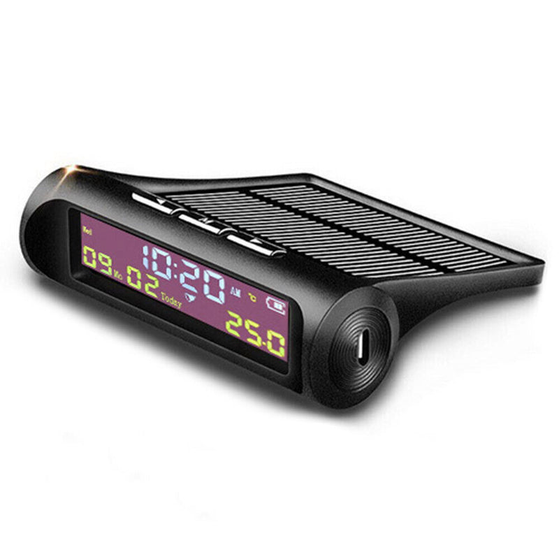 AN01 TPMS Look Solar Car Digital Clock with Date In-Car Temperature Display