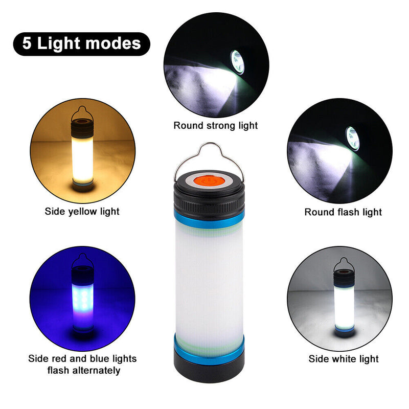 Camping Flashlight 5 Working Modes 4000mAh USB Rechargeable Portable Zoom Torch