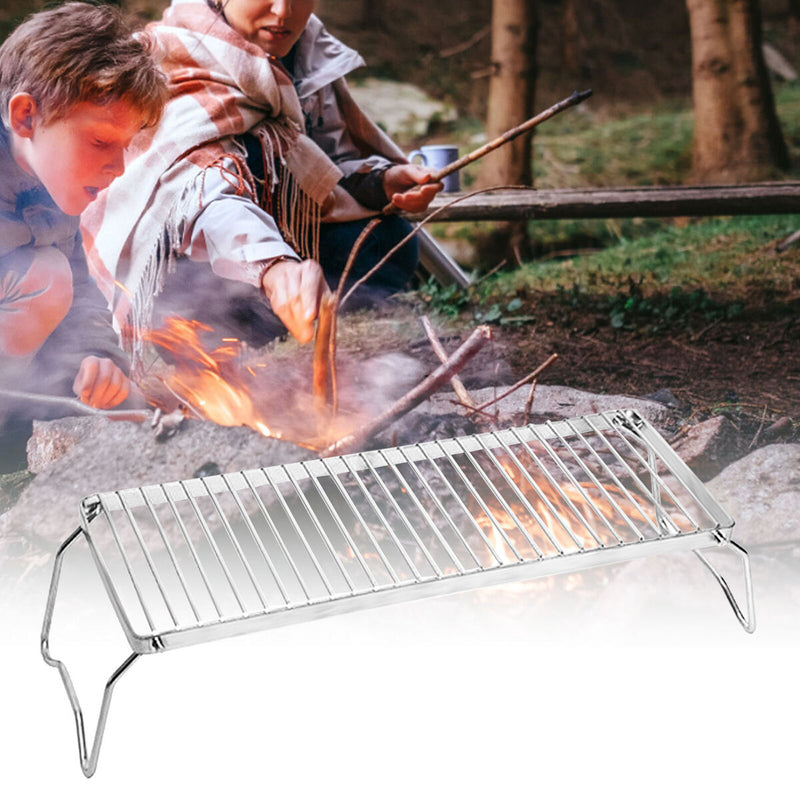 Outdoor Gas Stove Stand Foldable Backpack Fire Barbeque Grill Rack Stand