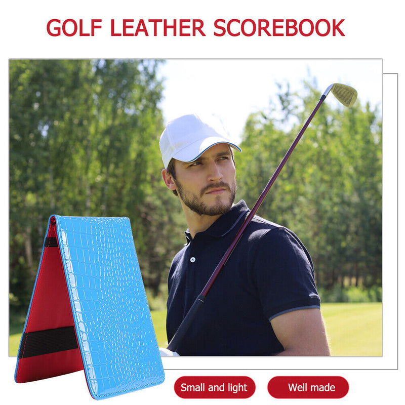 PU Crocodile Golf Leather Scorebook Training Aids Score Golf Game Tracker G