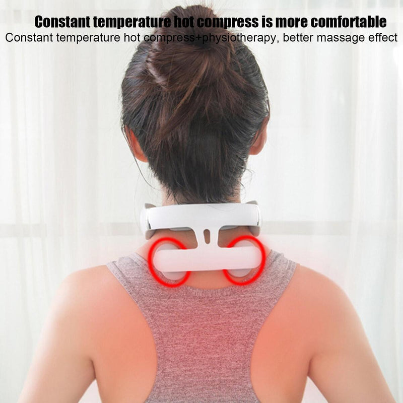 4Heads Multifunctional Hot Compress Pulse Neck Protector Rechargeable Massager~