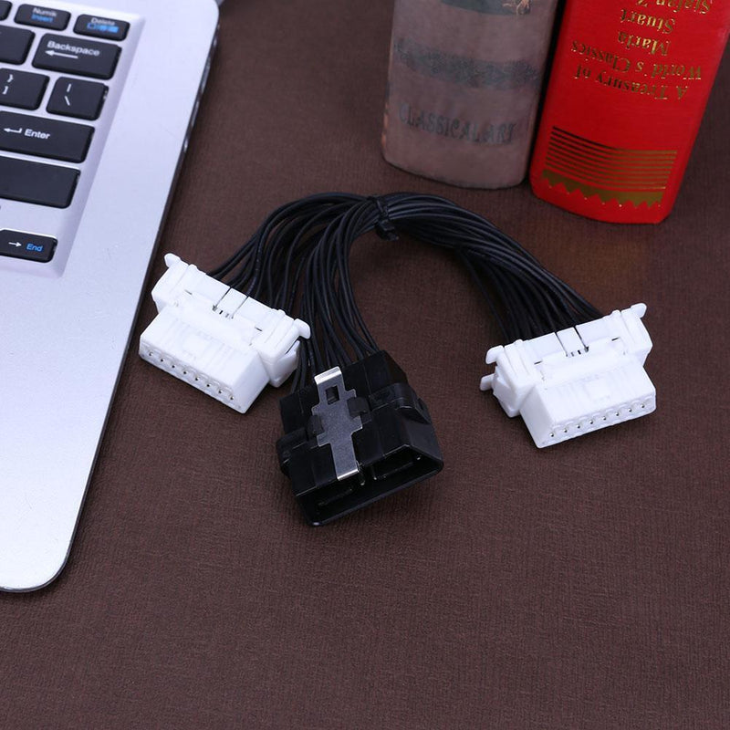 OBD-2 16pin-1 to 2 Splitter Cable for ELM327 Car Diagnostic Scanner Tool