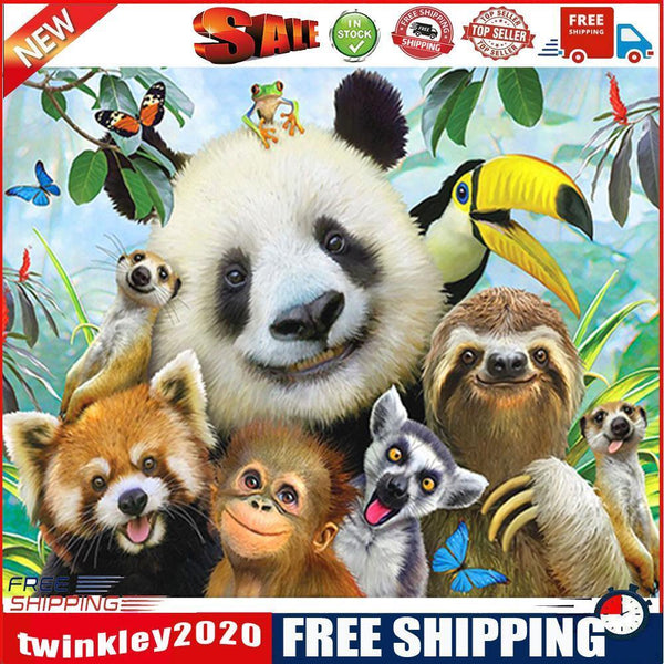 Panda Friends Paint By Numbers Kit DIY Frameless Acrylic Picture On Canvas
