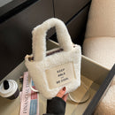 Female Fluffy Fashion Letters Top-handle Bag Winter Mobile Phone Shoulder Bag