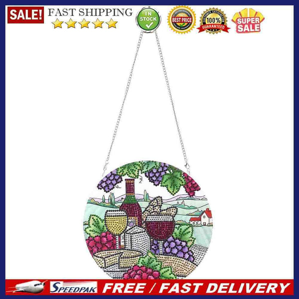 DIY Special Diamond Painting Pendant Kit Round Art Ornament Handmade Craft