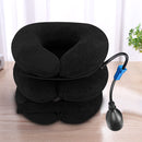 Inflatable Neck Stretcher Support 3 Tubes Air Cervical Traction (Black) Newly