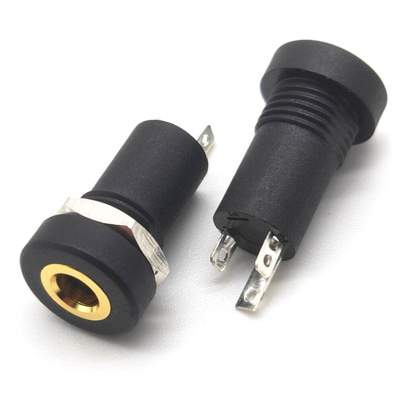 5PCS PJ-392A 3.5mm 3 Pole Black Audio Jack Socket Stereo Solder Panel Connector