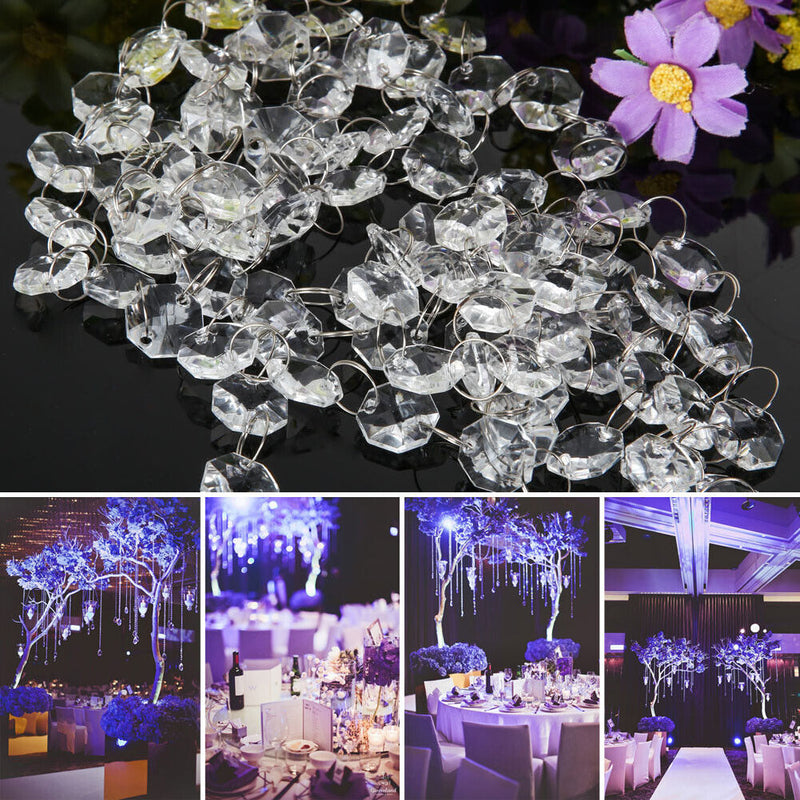 33FT Crystal Clear Acrylic Bead Garland Chandelier Hanging Wedding Supplies