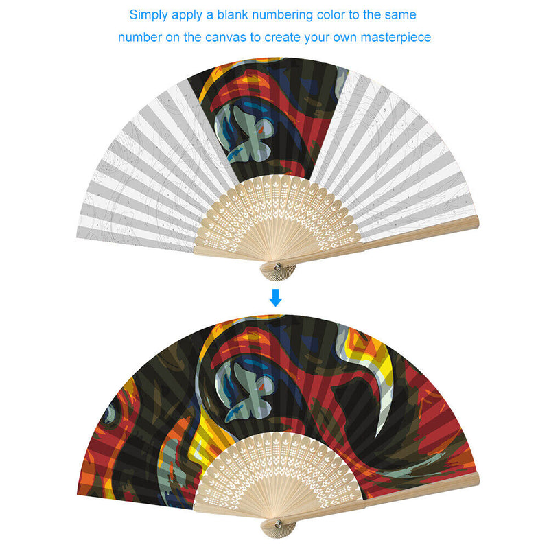 Butterfly Folding Fans DIY Painting By Numbers Fans Art Home Decor for Gifts