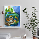 5D DIY Diamond Painting Aquarium Cat Full Round Drill Mosaic Art Picture Kits