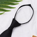 Smooth Clothing Accessories Black Clip On Necktie Tie Ties Narrow Neck
