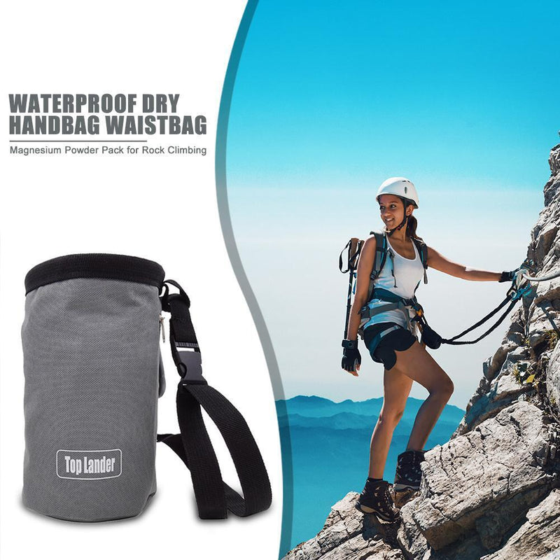 Rock Climbing Chalk Bag Magnesium Powder Storage Pocket Climbing Equipment Grey