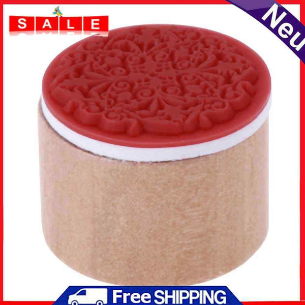 Round Floral Floral Wooden Photo Stamp Stamp for DIY Scrapbooking Al