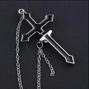 Fashion Punk Cross Chain Stud Earrings Ear Bone Piercing for Women Men Jewelry