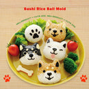 5pcs/Set Cute Dog Sushi Nori Rice Ball Mold Kitchen DIY Bento Press Maker