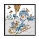 14CT Stamp DIY Room Needlework Christmas Snowman Canvas Cross Stitch (K704)
