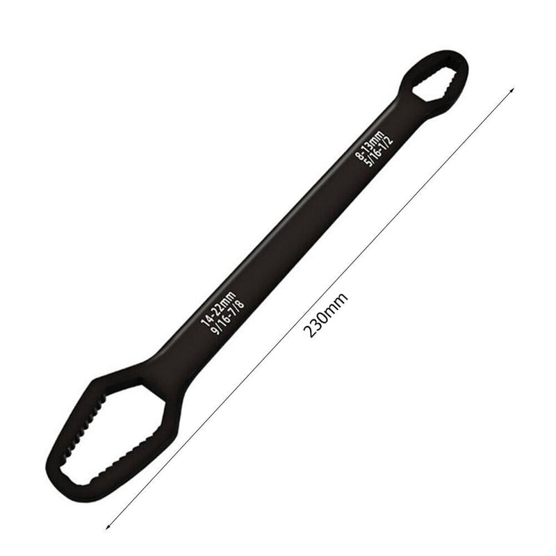 Double-Head Key Screw Nuts Wrench Ratchet Spanner Repair Hand Tool (Black) Newly