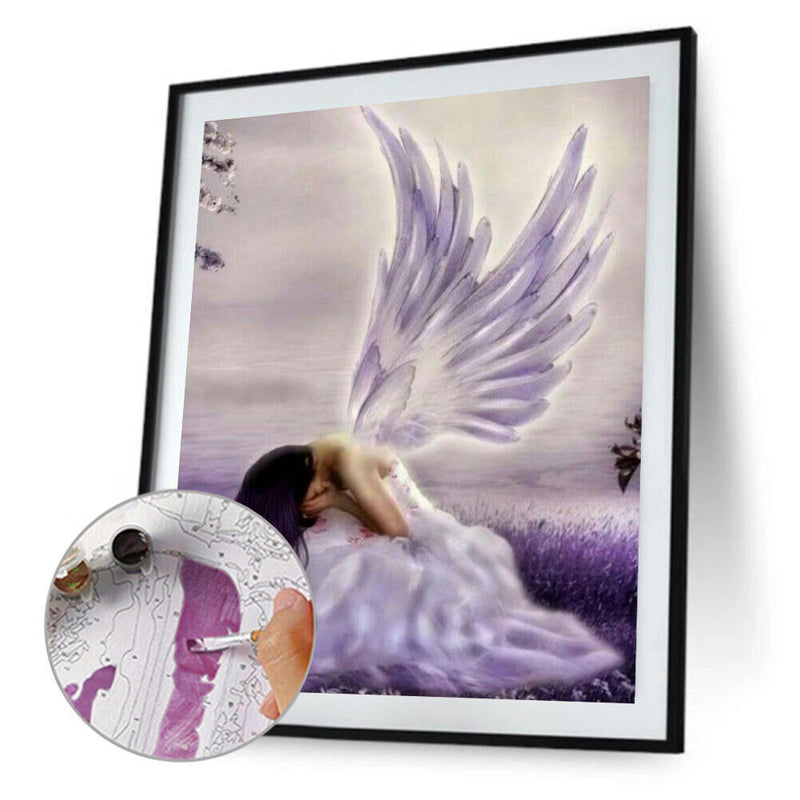 Angel Girl Oil Paint By Numbers DIY Handpainted on Canvas Wall Art (B1187)
