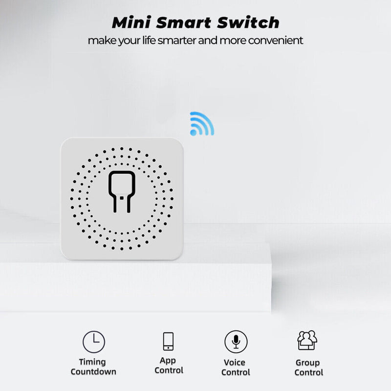 Mini WiFi Smart Switch DIY 16A 2-Way Light Relay Smart Life App Voice Control