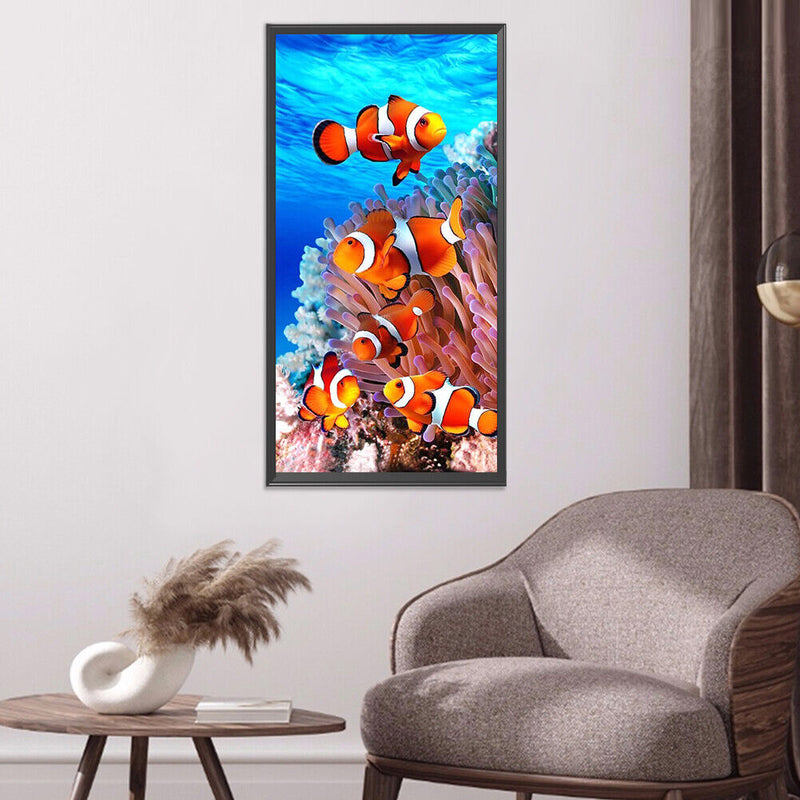 Canvas Painted Oil Paint By Numbers Goldfish DIY Wall Art Modern Bedroom Decor