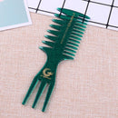 Fish Bone Shape Dyeing Combs Double Side Teeth Hair Coloring Brush (Green)