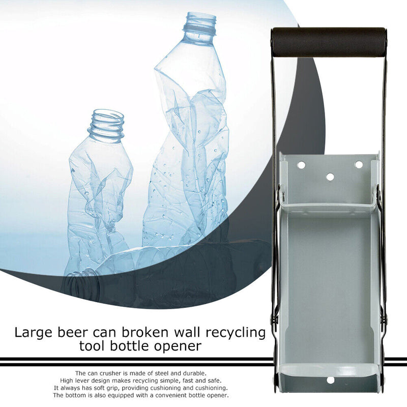 16oz Can Crusher Wall Mounted Beer Soda Bottle Smasher Home Recycling Tool