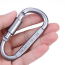 1pcs Travel D-Shaped Aluminum Alloy Carabiner Screw Lock Hook Clip Sch