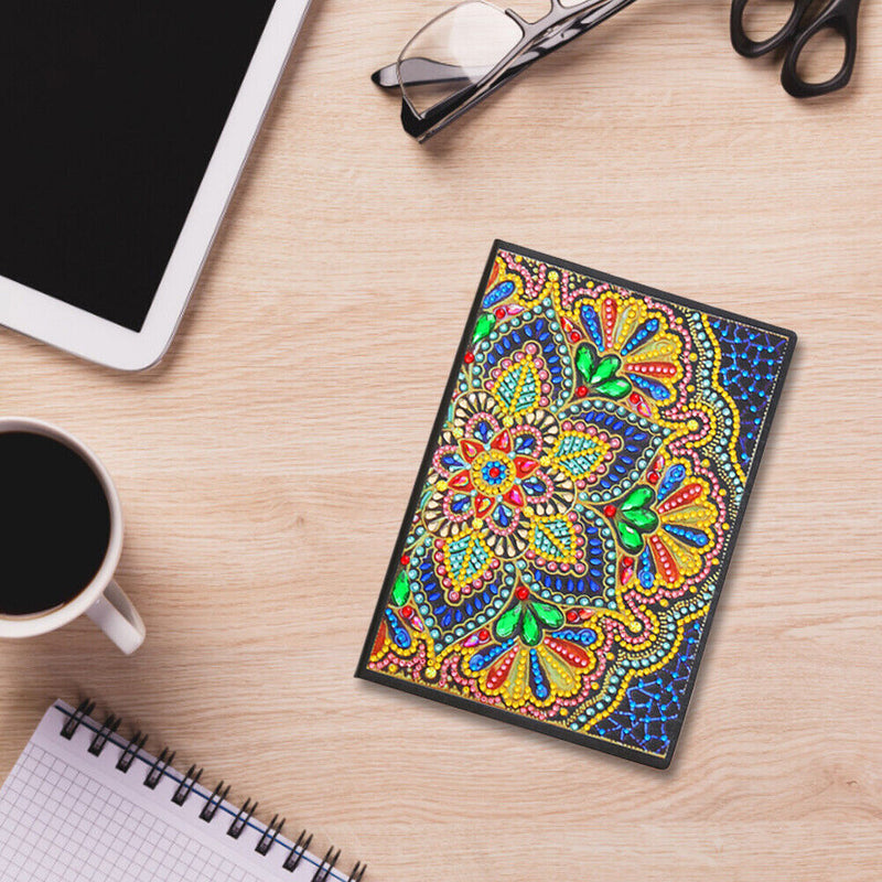 DIY 5D Mosaic Drawing Flower Leaves Notebook Part Special Shape Rhinestone