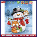 Handmade Winter Snowman 5D DIY Full Round Drill Drawing Kit Art Diamond Paint
