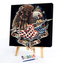Eagle and Flag Frameless Oil Paint by Numbers Kit DIY on Canvas Picture Art