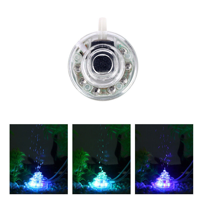 Fish Tank Oxygen Bubble Lamp LED USB Aquarium Submersible Gas Stone Chrome Light