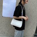 Women Solid Evening Clutch Shoulder Handbags PU Leather Totes Bags (White)