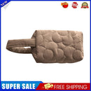 Women Quilted Flower Pattern Clutch Bag Mini Wallet Zipper Bag (Brown)