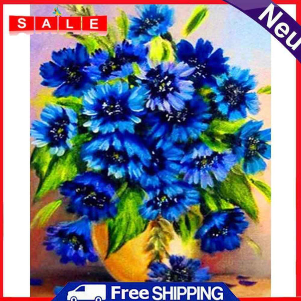 Blue Bouquet Oil Paint By Numbers DIY Home Decoration Gift Wall Art Picture Kit