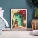 Unframed Flowers in Front of the Door Oil Painting Picture By Numbers Craft