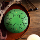 6 inch 8 Tune Hand Pan Tank Steel Tongue Drum Percussion Instrument (Green)