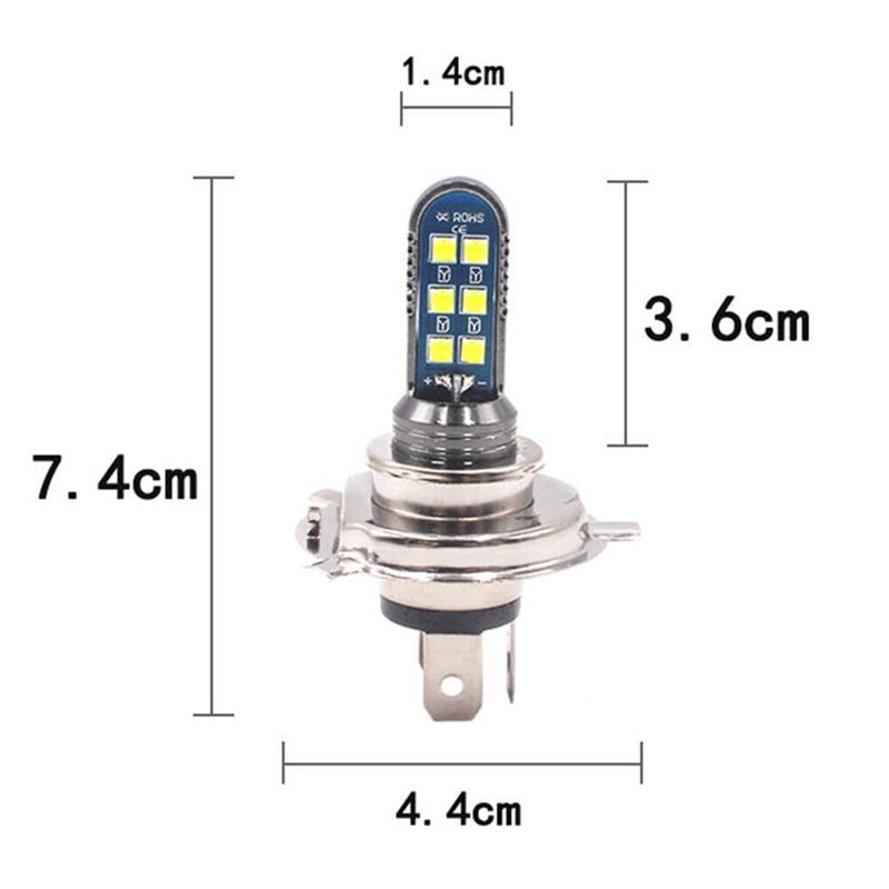 1080LM 6000K 12 SMD LED Headlight Bulb Front Light for Motorcycle (H4) Newly