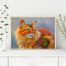 11CT Full Cross Stitch Color Cat Counted DIY Kits Handmade Cotton Embroidery