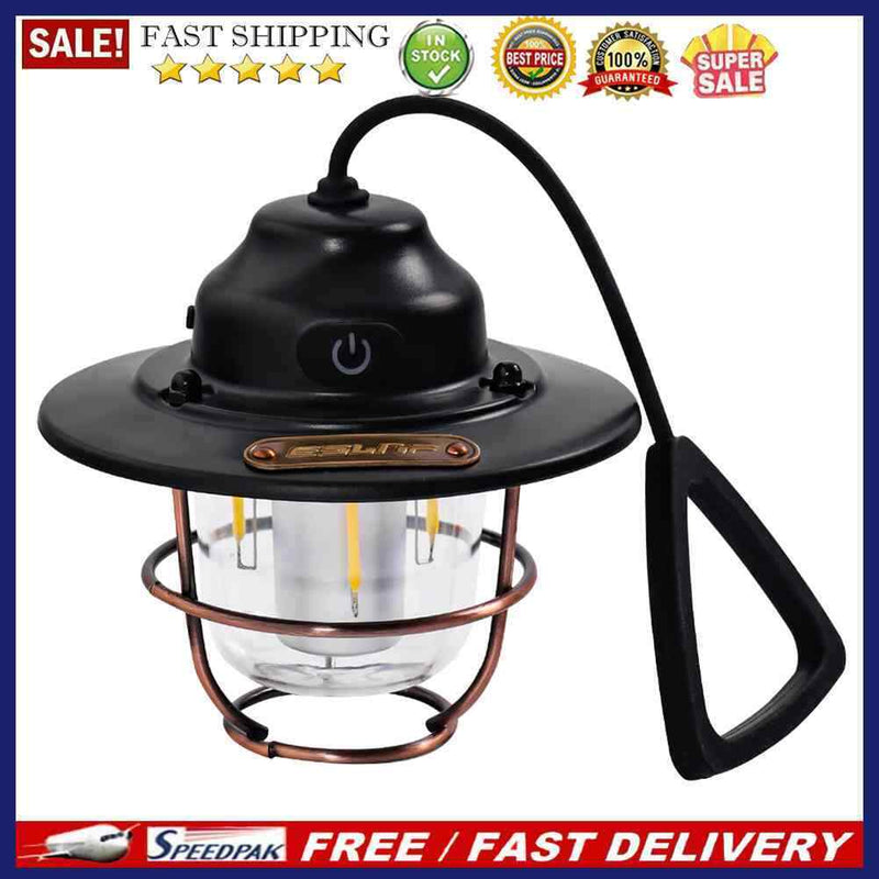 Portable Retro LED Lanterns Lamp Hanging Emergency Outdoor Camping Flashlight