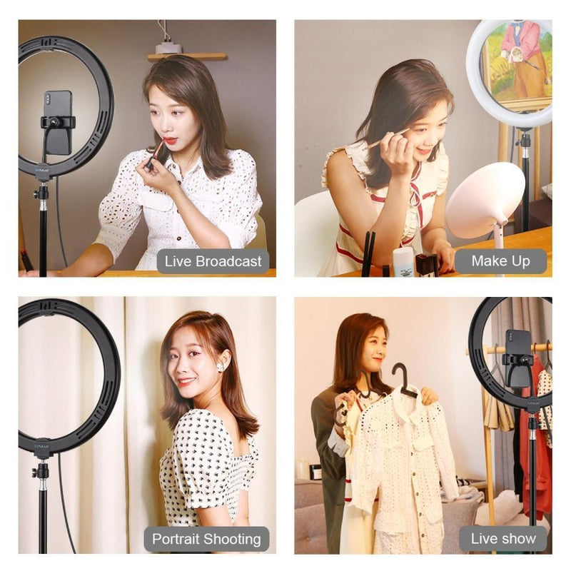 with Tripod LED Ring Light Selfie Video Light 8 Colors RGBW USB 10 Modes