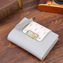 Tassels Women Short Wallet PU Leather Clutch Card Bag Female Purse (Grey)